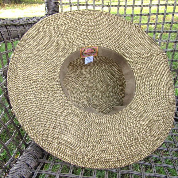 Scala Paper Straw Braided Wide Sun Hat Beach Handcrafted NWT - Picture 4 of 10